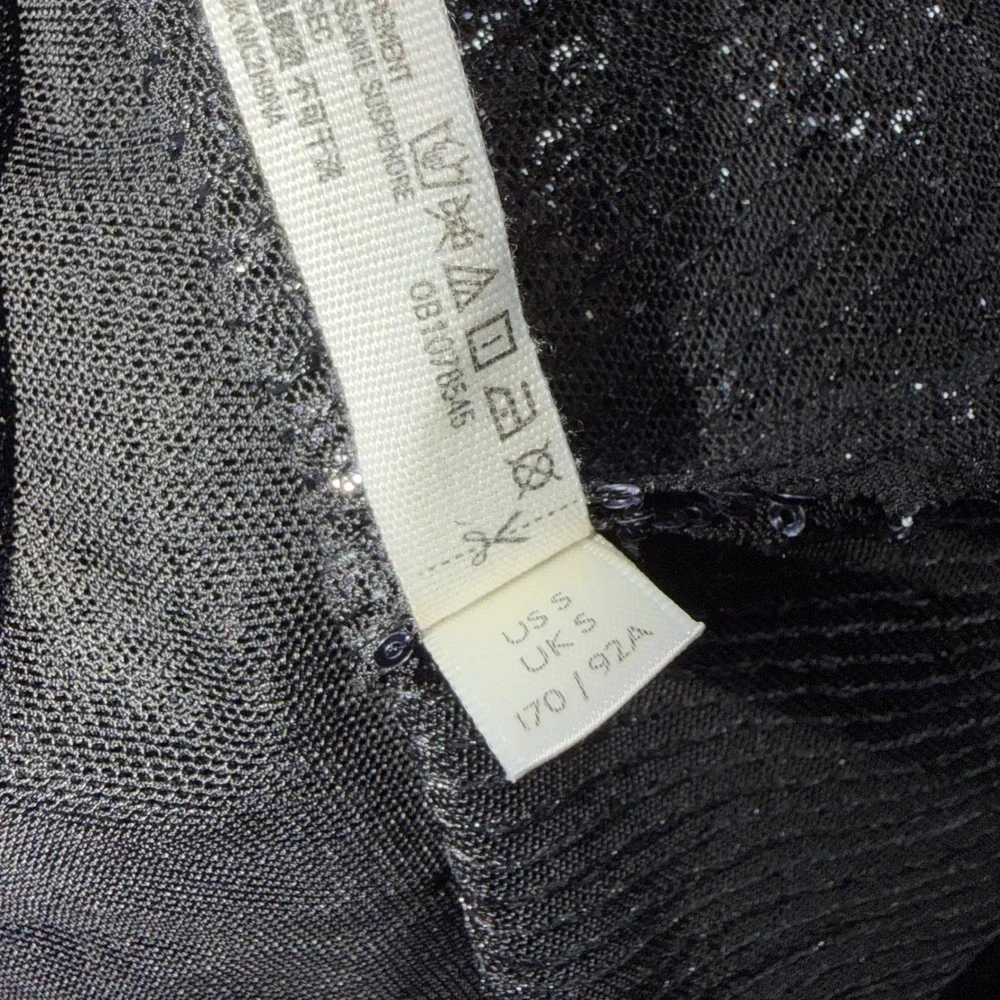 NEW Free People Intimately Sequin Mini Dress Black V-Neck S Glam A-line Cocktail